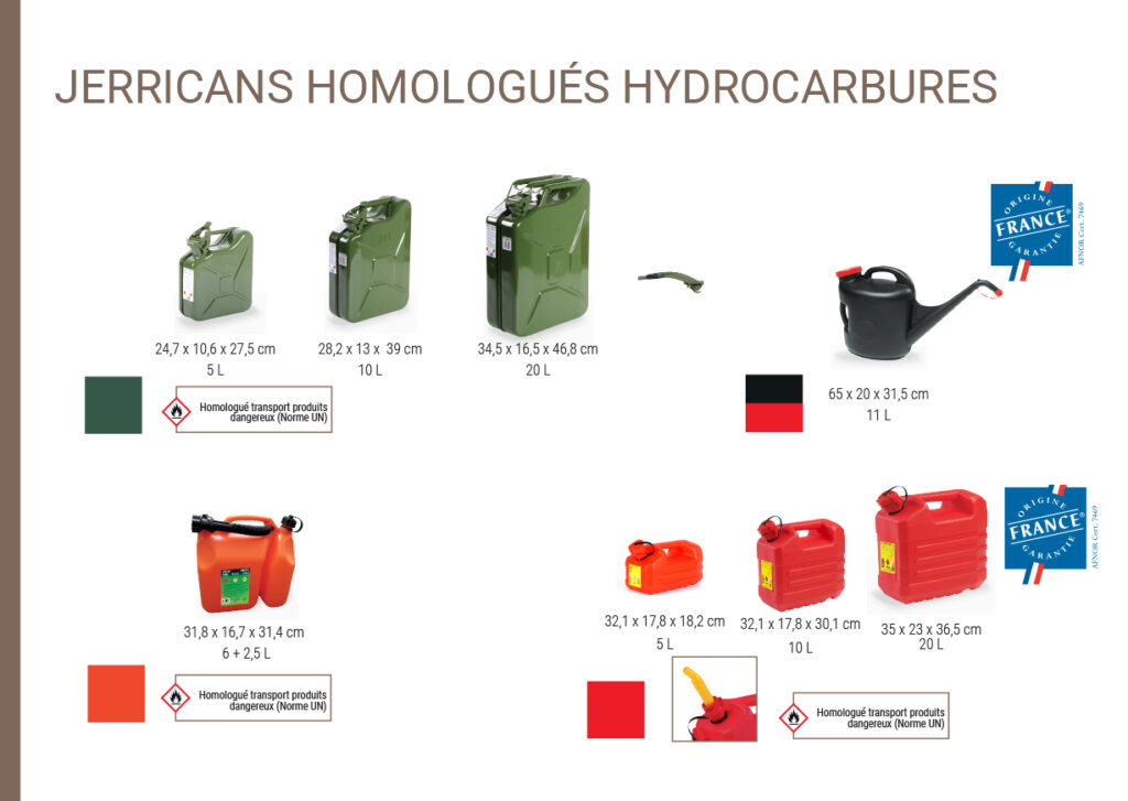 Jerrican hydrocarbures 'Eco' 5l, 10l et 20l